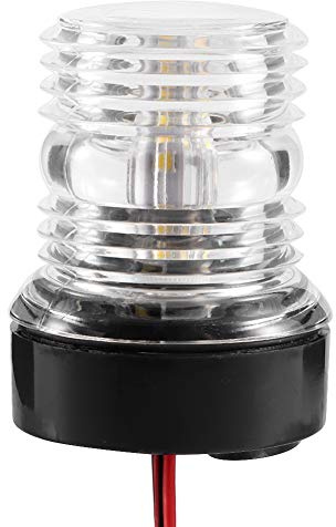 Akozon 360 ° LED Bootslicht Signallampe Wasserdicht 12V Weiß Bootsnavigationsanker an Bug und Heck zum Nachtfischen