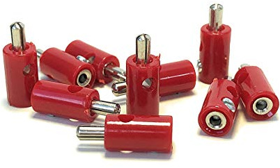 BELI-BECO 61/7 Querlochstecker - Miniatur-Bananenstecker mit Stift-Ø: 2,6mm - 10 Stück (Rot)