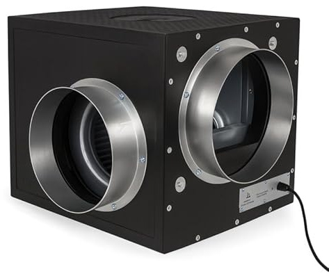 Scatola di aspirazione isolata 1500 m3/h – Ventilatore a tubo Grow Ventola di scarico Growbox Ventola Axiale