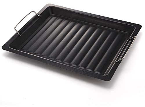 RODEREK Grillplatte, Antihaft-Grillpfanne,Grillwerkzeuge aus Edelstahl,Kohlegrill Platte
