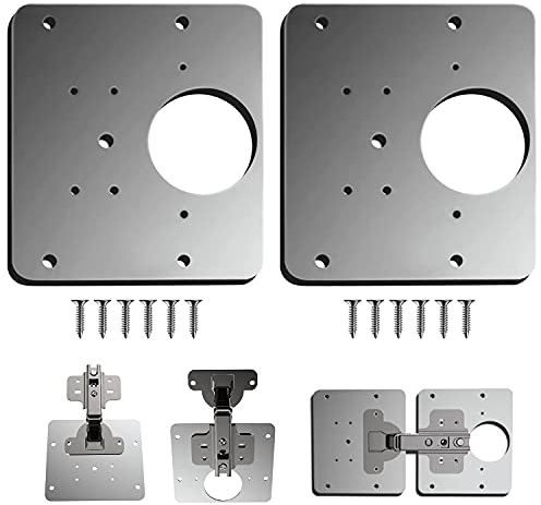 2 Pezzi Staffe per riparazione cerniere,Piastra Per Riparare Mobili Cerniere Per Ante,armadietti,cucine,credenze,porte,cerniere,con foro,in acciaio inox,staffe di fissaggio piatte con viti