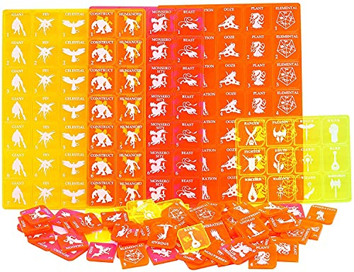 VIIPHA DND Tabletop Game Tokens Acryl Laser Cut Fantasy RPG Hero und Monster Token Set mit 110 Stück