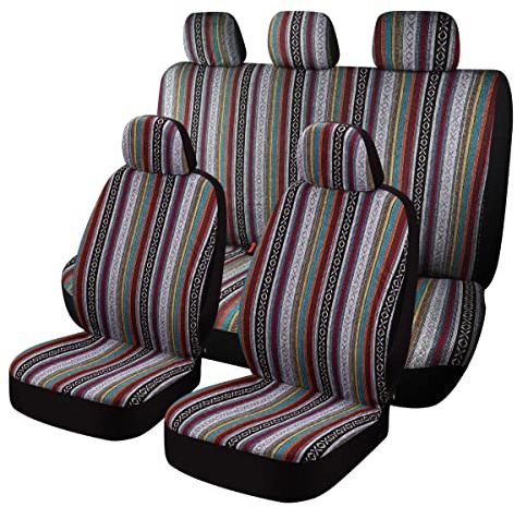 SOBONITO Auto-Sitzbezüge Komplettset Universal,Bohème-Stil,Sitzschoner,Schweres Stoff,Vorder und Rückseite 5 Sitze