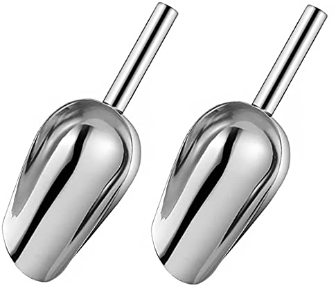 2Pcs Pelle à Glace, Cuillère à Farine, Pelle à Nourriture, Cuillère à Bonbons, Cuillère à Farine Sucrée, Pelle à Sucre en Acier Inoxydable, Pelle à Glace en Acier Inoxydable