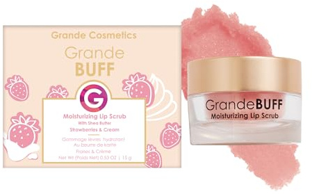 Grande Cosmetics GrandeBUFF Moisturizing Lip Scrub with Mango Butter & Shea Butter - for Smoother, Softer-Looking Lips (0.53 fl oz)