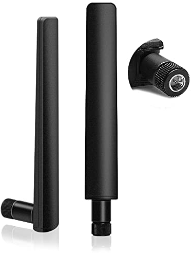 2 X Antenna 5G LTE 12DBI RP-SMA Maschio WiFi Antenna Omnidirezionale Mimo Amplificatori di Segnale,600-6000MHz,3G/4G/5G/GSM/GPRS,per Router Wireless,Schede PCI-E,Telecamera IP Sicurezza,Estensori,ecc.