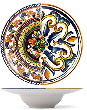 H&H set 6 platos pasta Positano gres cm 27