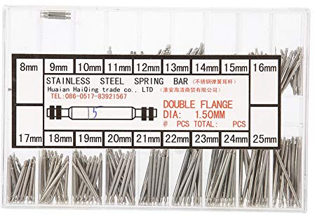 Watris Veiyi 270 Stück Federstege, 8–25 mm Uhrenwerkzeug Armband, Edelstahl Uhrenarmband Link Pins Uhr Entferner Repair Tool Set Φ 1,5mm Uhrmacherwerkzeug für Armbanduhren