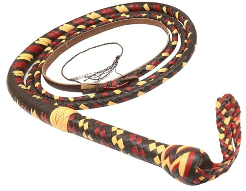 Generisch Frusta in vera pelle di toro Bullwhip colorata da 3 ft a 8 FT, realizzata a mano con 12 fili (4 FT ~ 122 cm)
