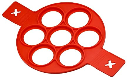 moldes para Huevos escalfados, For freír Llegada Silicona Huevo Panqueque Molde Antiadherente Hornear Pastel Anillo Cocina Tortilla Cocinar Huevo Frito Anillo (Color : Red)