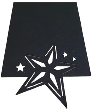 Tischläufer aus Filz Abwaschbar Tischband Tischdecke Still Grau hitzebeständig Filztischläufer Tischschutz (Schwarz_Weihnachten Stern, 30 x 100)