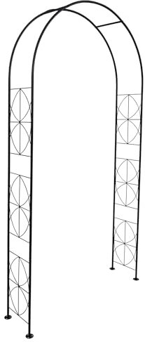 Woodside Blackpool Metal Garden Arch, Traditional Decorative Archway for Paths/Entrances, Elegant Arbour Trellis Plant Support