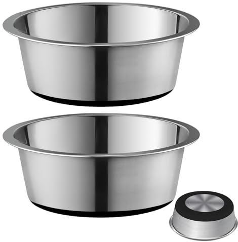 YUDANSI 2Pack Dog Bowls For Small Medium Large Dogs Cats, (900ml Stainless Steel Non Slip)(Healthy Eating Dishwasher Safe) Pet Bowl