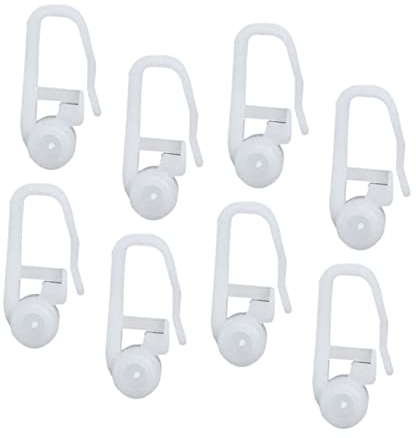 ABOOFAN 100St gardinenrollen gardinen röllchen Gardinenschienenrollen Rollos für Fenster Haken für Deckenvorhänge Spur Gardinenstange Hängering schmücken Duschvorhangstange Weiß
