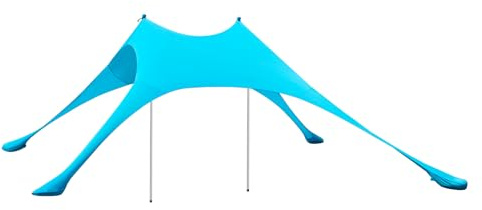 SoBuy Abri de Plage Lycra Polyester UPF30, Tente de Plage Portable, Parasol de Plage, Ombre Tente, Auvent de Plage avec Sac de Transport, pour Plage Pique-Nique Pêche Camping, Turquoise, OZT01-HB