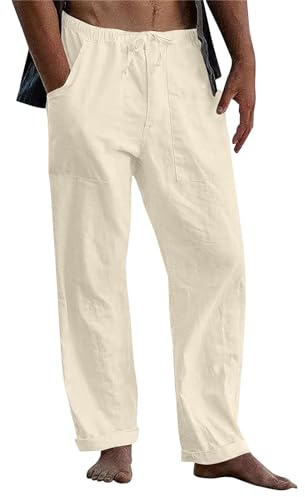 Herren Lang Leicht Sommerhose Leinen Herren Sommerhose Leinenhose Herren Lang Sommer Bequeme Hose Herren Herren Sommer Herbst Lose Lässige Leinenhose Herren Leinenhose Herren Lang Sommerhose