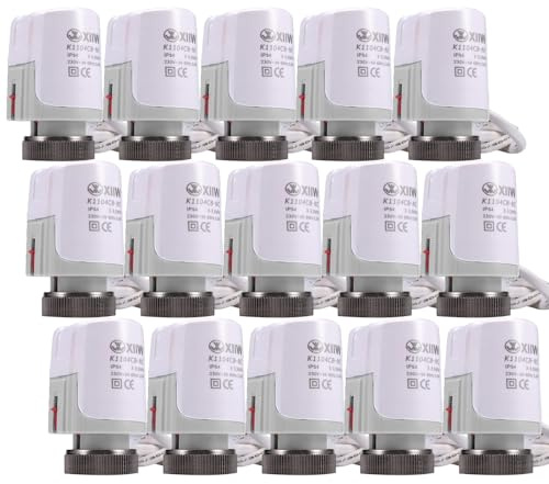 15x Thermot Stellmotor Fussbodenheizung stromlos geschlossen NC M30x1,5 | 230v Thermischer Stellantrieb für Fußbodenheizung Heizkreisverteiler