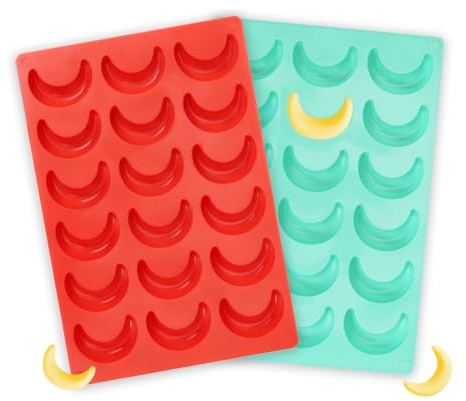 2 Stück Vanillekipferl Backform Silikon, Vanille Kipferl Form, Vanillekipferl Ausstecher, Silikon Blech Stollenbackform für Weihnachten Backen Plätzchen, Keksbacken, Schokolade und Pralinen
