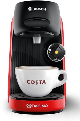 Tassimo Finesse Friendly Pod Coffee Machine in Red TAS163EGB with INTELLIBREW and IntensityBoost, Compatible with 50 Different Beverages