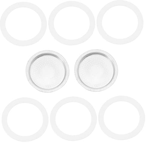 HOLIDYOYO Kaffeemaschinenzubehör Mokkakanne Silikonringe Und Aluminiumfilter 8 Stück Für Küche Und Café Langlebig Und Passend