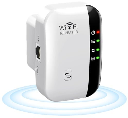 2025 WiFi Booster, WiFi Repeater, WiFi Extender Booster, Covers up to 3000 Sq.ft, Supports 45 Devices, Internet Booster with Ethernet Port, Home Signal Extender, Simple Setup, UK Plug