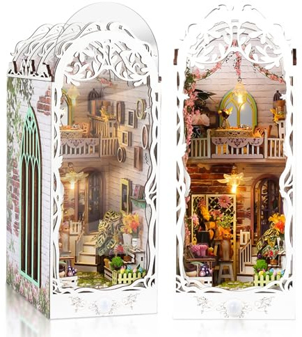 Taimimy DIY Miniatur Haus Gewächshaus mit Möbeln, Mini DIY Miniature House kit für Erwachsene Geburtstagsgeschenk für Frauen(Blumenhaus)