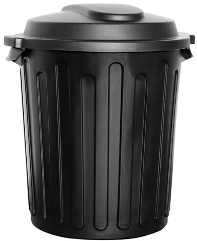 Floordirekt Mülleimer, 60 Liter Abfalleimer mit Deckel für Küche und Büro, Papierkorb, Mülltonne - 46 x 46 x 58 cm - Robin