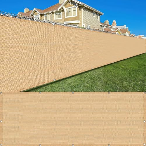 LIUNADM Balkonabdeckung Balkonbespannung 65 x 220 cm Atmungsaktiv, Wasserdurchlässig, HDPE Balkon Sichtschutz, Balkonabdeckung mit Kabelbinder, Reißfest für Balkon Balkongeländer, Creme Farben
