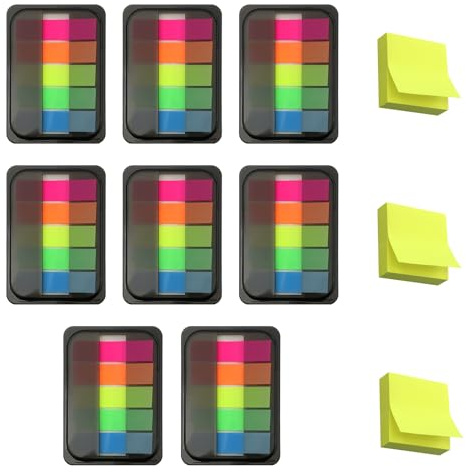 800 Blätter Transparente Haftnotizen und 3 Haftnotizen Klebezettel, Transparent Sticky Notes, Klein Haften Klebezettel, Haftstreifen Durchsichtige, Tabs für Page marker Schule Diagramme Büro Lernen