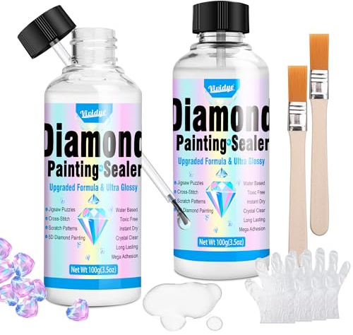 Sellador de pintura de diamantes, el sellador de arte de diamante proporciona un revestimiento protector de alto brillo para asegurar los puntos de diamante, pegamento de pintura de diamante