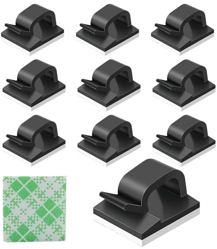 ALLY-MAGIC Kabelhalter Selbstklebend, Kabelhalter, Kabelführung Organizer Kabelclips 50 Stück Kabelhalter Selbstklebend Kabelklemmen Kabelmanagement Haken Draht Halter für Lichterketten E23-DLZJ