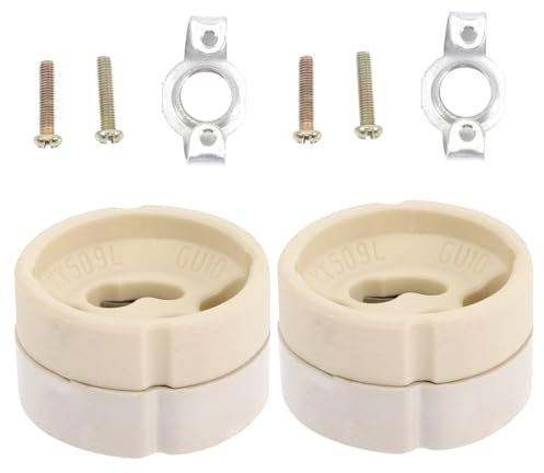 HOMSFOU Lot De 2 Douilles En Céramique Pour Ampoule, Support, Douille D’ampoule Pour Plafonnier Et Lustre, Multifonctionnelle, Compatible Appliques Murales, Éclairage Intérieur, Installation Solide