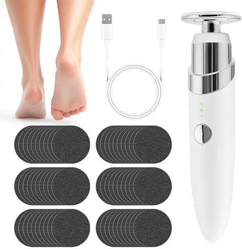 Asheyya Electric Foot Files for Hard Skin, Feet Hard Skin Callus Remover with 60 Pcs Sandpaper