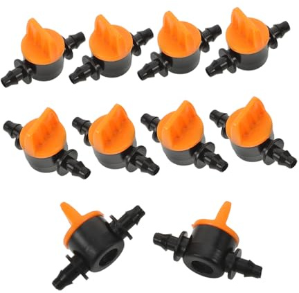 BESTonZON Vannes D'arrêt Miniatures en Plastique Abs pour Irrigation Goutte à Goutte 4/7 Mm, Contrôle Débit Jardin Balcon, Lot de 10 Accessoires Étanches pour Tuyaux D'arrosage