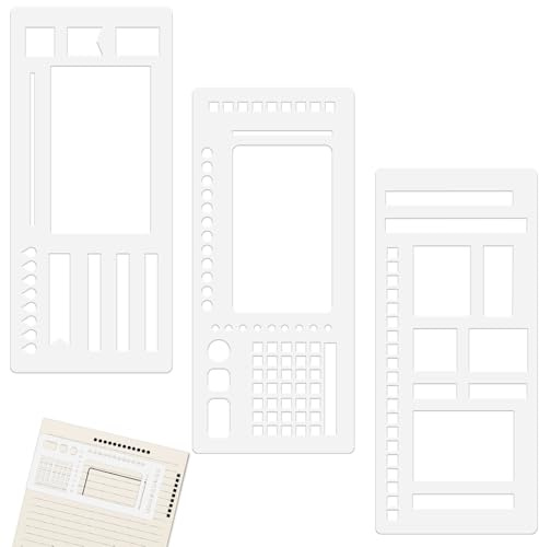 3-teiliges Journal-Schablonenset, wiederverwendbare Planer-Schablonenvorlagen zum Erstellen benutzerdefinierter wöchentlicher und monatlicher Layouts für Journale mit Punktraster