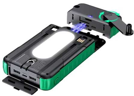 Batterie Externe Solaire,20000mAh Pack de Batterie de Survie | Chargeur Solaire À Manivelle Externe - pour Smartphone Appareil Photo Tablette Camping Randonnée et Trekking