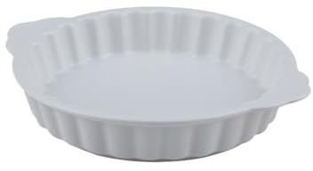 ZHANGXLIOZ-2025 Plato para lasaña Plato circular creativo de cerámica for hornear doble oreja 360 ​​ml for y asar filetes(Blanco)