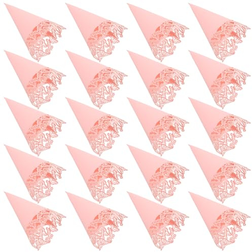 Garneck 20stücke Konfetti-tüten aus Bastelpapier für Hochzeiten Blütenblatt-tüten mit Schmetterlingsspitze als Tischdekoration oder Gastgeschenk für Hochzeitsfeiern