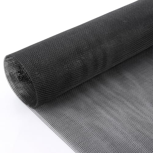 LDXDRU 2 Pack Fly Screens for Windows, 120cm x 5m Black Fiberglass Mesh, Window Netting for Insects and DIY Window Screen, 18x16 Insect Mesh for Doors, Patio and Garden
