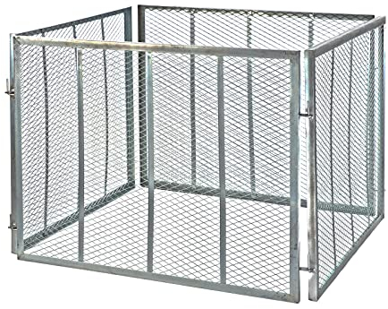 DEMA Compostiera in metallo da giardino, 107 x 107 x 81 cm, per rifiuti da giardino, costruzione robusta, ideale per compostaggio