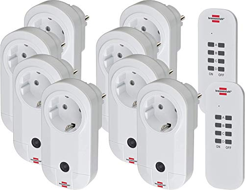 Brennenstuhl Funkschalt-Set RC CE1 4001, Funksteckdosen Set (8 Funksteckdosen)