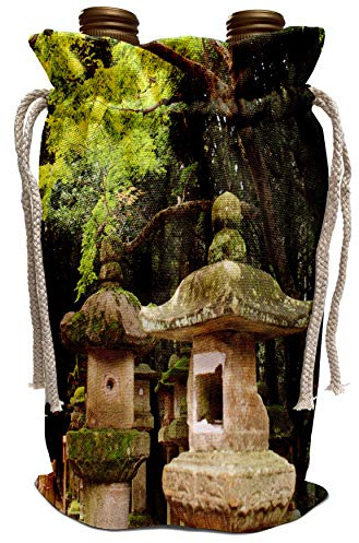 3dRose Stone lanterns at Kasuga-Taisha Shrine in Nara, Japan. Wine Bag