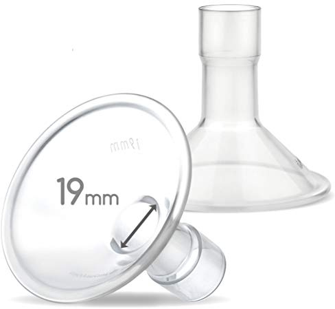 Maymom Myfit 19 Mm Shields; Compatible with Medela Breast Pump- Personalfit, Freestyle, Harmony, Maxi, Freestyle Flex Connector; Connect to Widemouth/Narrow Connector, 2 Pcs
