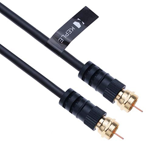 Koaxialkabel auf M-Stecker F-F Pin Steckverbinder für Satelliten Sat Bosch SkyDSL Unitymedia TV HDTV DVB DVD Radio/Koax Aerial Freeview Coaxial Coax Antenne Adapter Kabelfernsehe – 0.5 m Schwarz