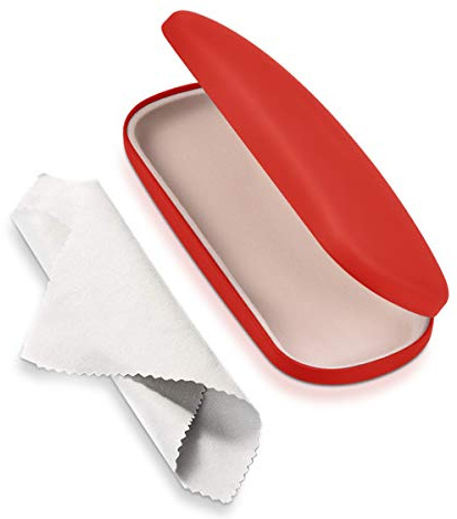 RayLove Unisex Hard Shell Eyeglasses Cases, Protective Case For Glasses(Red)
