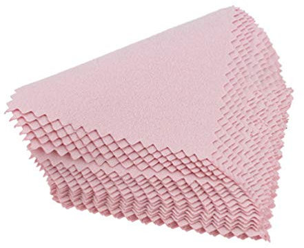 EXCEART 50pcs Suede Jewelry Cleaning Cloths Polishing Wipes for Silver Jewelry Watches and Delicate Portable Cloths for Easy Cleaning and Maintenance