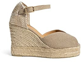 Castañer Bianca, Sandali con Zeppa Donna, Sabbia, 36 EU BEIGE 36