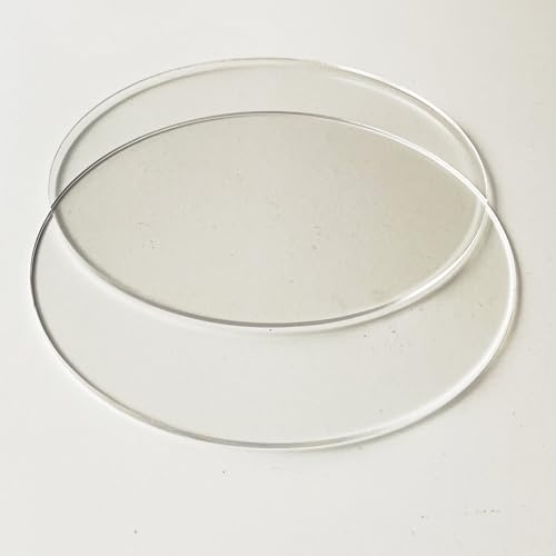Set of 2 Cake Boards 6 to 10 Inch Reusable Clear Glossy Acrylic Round Disk - 1/8 or 0.12 inch Thick for Professional Cake Presentation, Size:8 inches