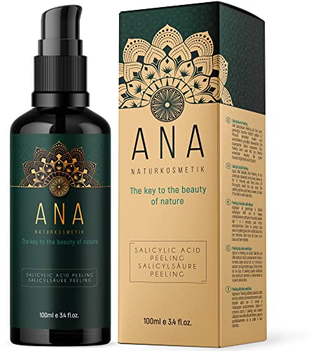 2% BHA Peeling - 100ml Salicylsäure Peeling für alle Hauttypen - Exfoliate für das Gesicht zur Minderung von Pickeln & Mitessern - hilft Poren zu verkleinern - ANA Naturkosmetik - Made in Germany