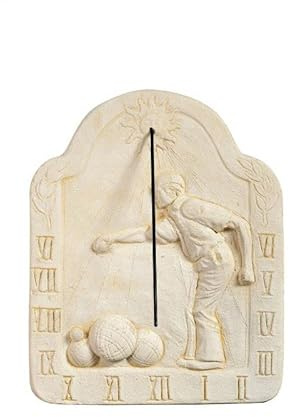 QEM Cadran Solaire Motif Pétanque Pierre Naturelle 36cmx46cm